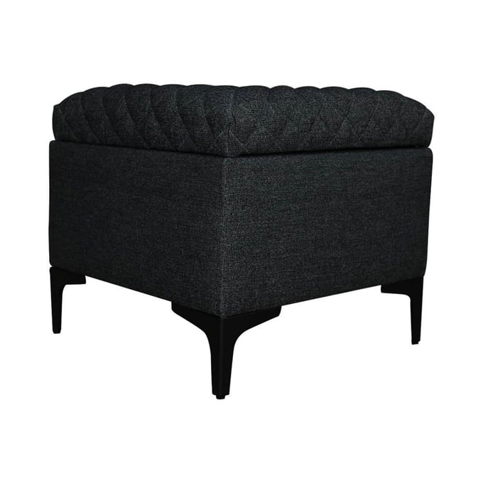 LH Home Reece Charcoal Grey Storage Ottoman LHI-REC024-CGR