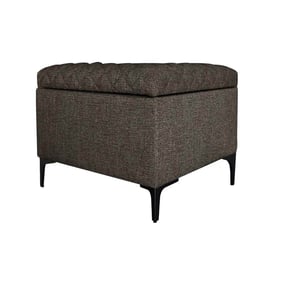 LH Home Reece Medium Brown Storage Ottoman