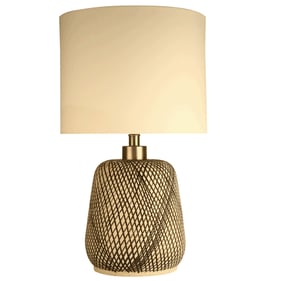 LH Home Skye Beige Off White Swirl Lamp