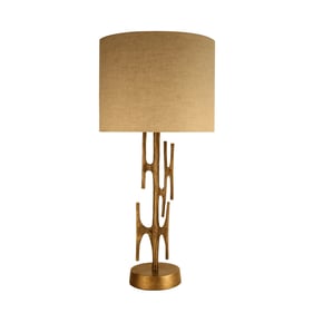 LH Home Skye Brass Off White Niko Lamp