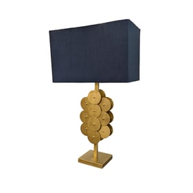 LH Home Skye Brass Black Disc Lamp