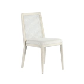 2 LH Home Cane White Beige Dining Chairs