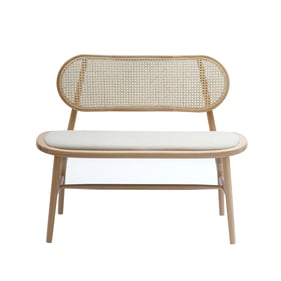 LH Home Dawson Linen Oatmeal Small Bench