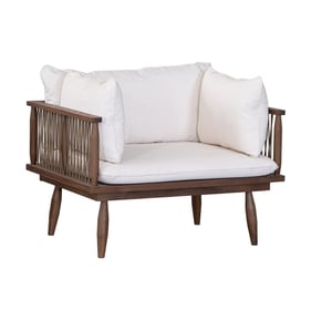 LH Home Vineyard Brown White Outdoor Club Chair