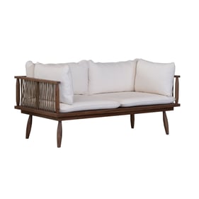 LH Home Vineyard Brown White Outdoor Loveseat