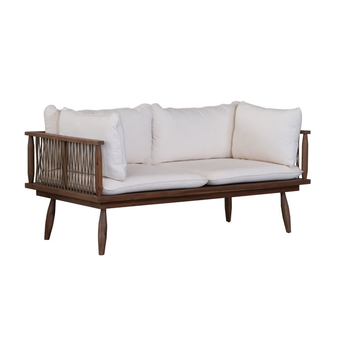 LH Home Vineyard Brown White Outdoor Loveseat LHI-VNY036