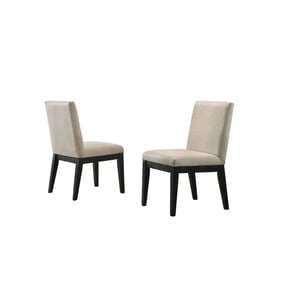 2 Lilola Home Jasper Ebony Black Beige Dining Chairs