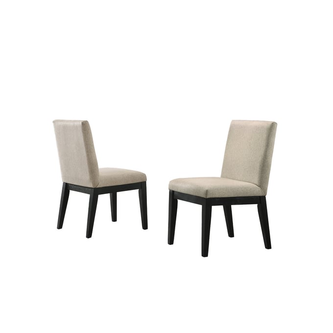 2 Lilola Home Jasper Ebony Black Beige Dining Chairs LILO-30016-C