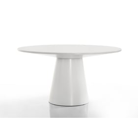 Lilola Home Jasper White 59 Inch Wide Round Dining Table