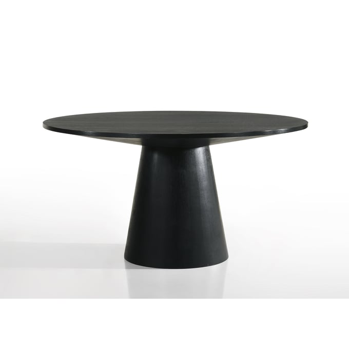 Lilola Home Jasper Ebony Black Round Dining Table LILO-30022