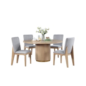 Lilola Home Caspian Oak Gray 5pc Dining Room Set