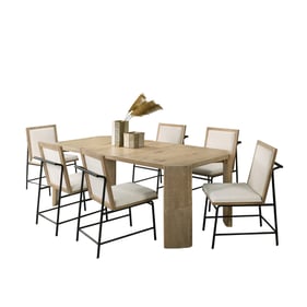 Lilola Home Magnus Oak Cream Extendable 7pc Dining Room Set