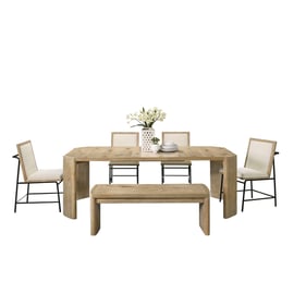 Lilola Home Magnus Oak 6pc Dining Room Set with Bench