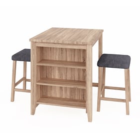 Lilola Home Dawson Oak 3pc Counter Height Set