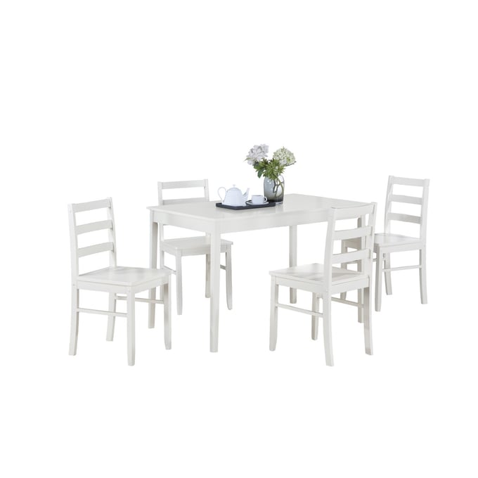 Lilola Home Lavinia White 5pc Dining Room Set LILO-30535