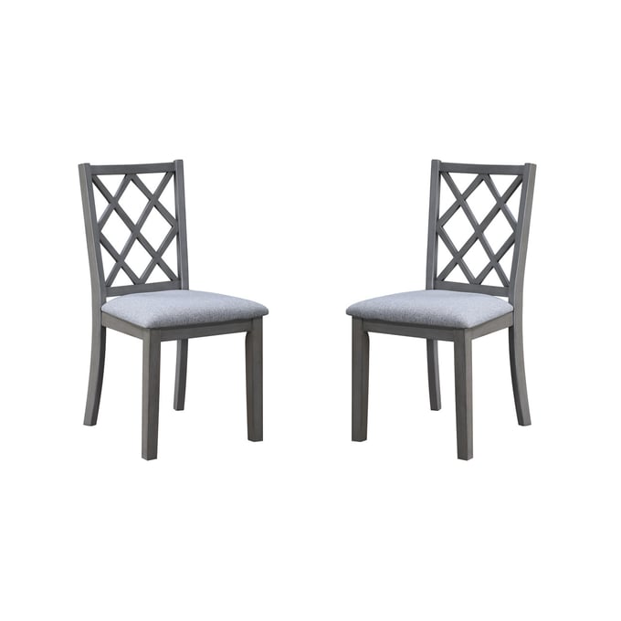 2 Lilola Home Carlisle Gray Dining Side Chairs LILO-30537-C