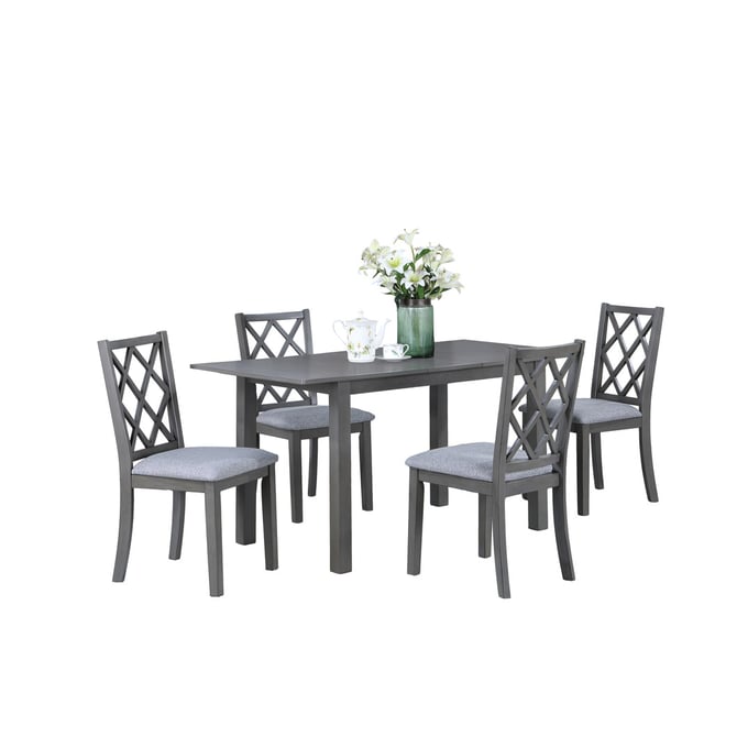 Lilola Home Carlisle Gray 5pc Dining Room Set LILO-30537-SET