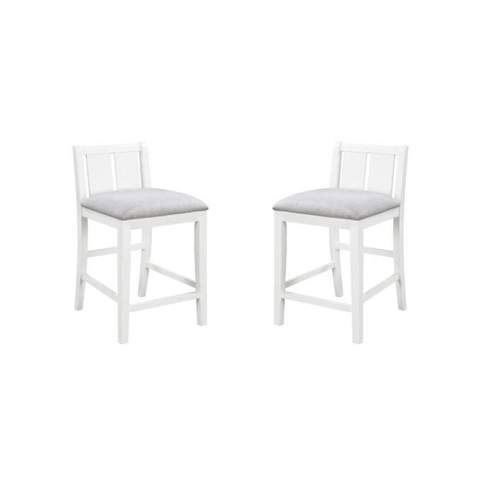 2 Lilola Home Graham White Counter Height Chairs LILO-30539-C