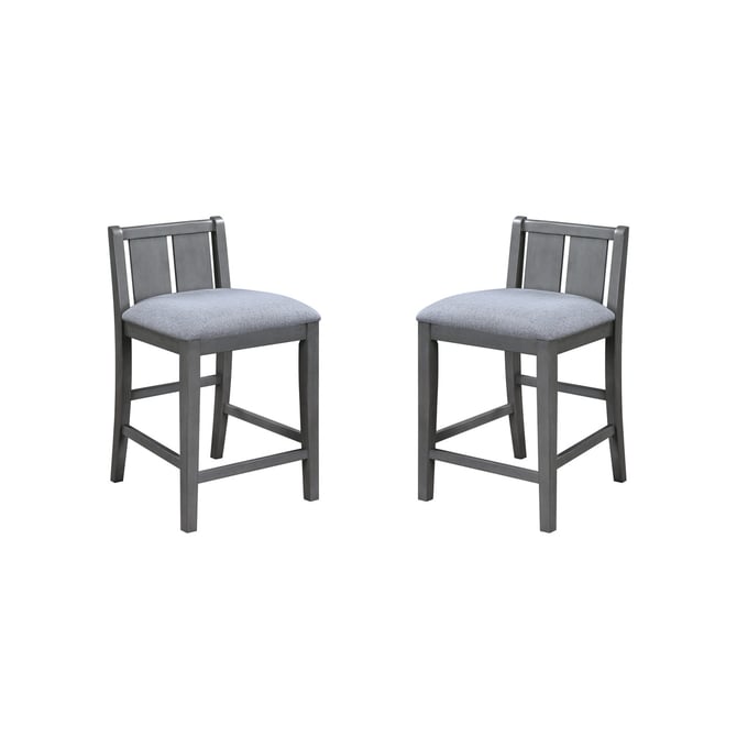 2 Lilola Home Graham Gray Counter Height Chairs LILO-30541-C