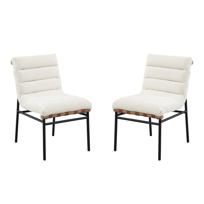 2 Lilola Home Lahni White Dining Chairs LILO-30552