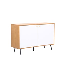 Lilola Home Carlotta White Storage Console Cabinet Table