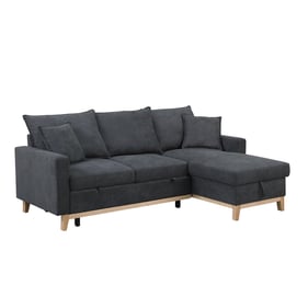 Lilola Home Colton Dark Gray Woven Sectional with Storage Chaise