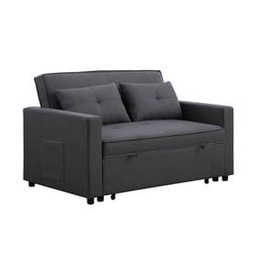 Lilola Home Zoey Dark Gray Linen Convertible Sleeper Loveseat