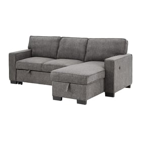 Lilola Home Estelle Dark Gray Reversible Sleeper Sectional with Storage Cha...