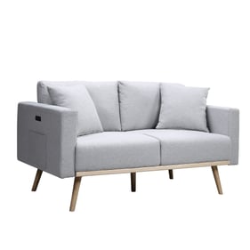 Lilola Home Easton Light Gray Loveseat