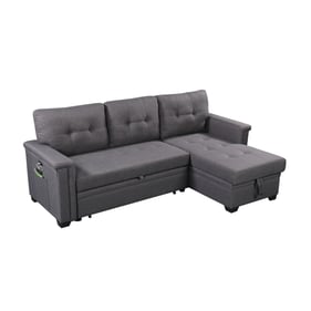 Lilola Home Ashlyn Dark Gray Reversible Sleeper Sectional Sofa with Storage...