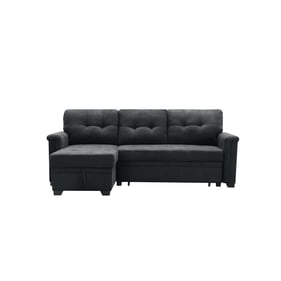 Lilola Home Kinsley Dark Gray Sleeper Sectional Sofa Chaise