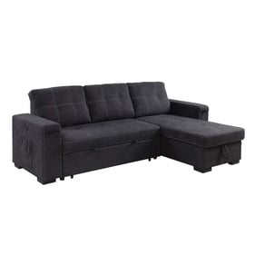 Lilola Home Toby Black Reversible Sleeper Sectional with Storage Chaise