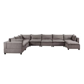 Lilola Home Madison Light Gray Fabric 8pc Sectional