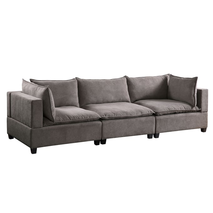 Lilola Home Madison Light Gray Fabric Sofa LILO-81400-3