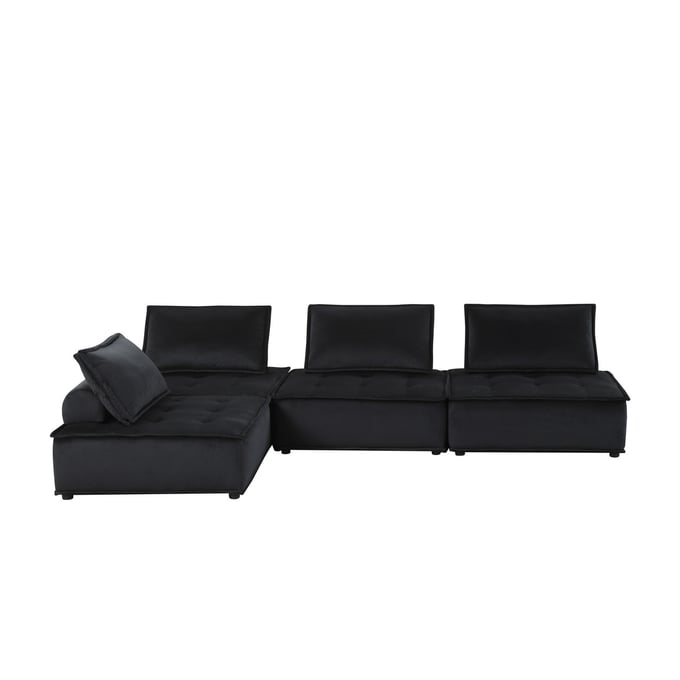 Lilola Home Anna Black 4pc Sectional LILO-81402-4C