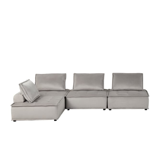 Lilola Home Anna Light Gray 4pc Sectional LILO-81403-4C