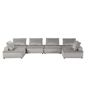 Lilola Home Anna Light Gray 6 Seater Modular Sectional