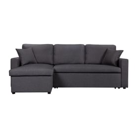 Lilola Home Paisley Dark Gray Reversible Sleeper Sofa Sectional with Chaise