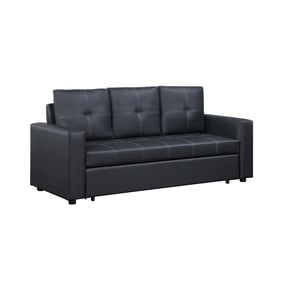 Lilola Home Aiden Black Leather Sofa Sleeper