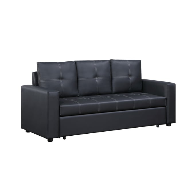 Lilola Home Aiden Black Leather Sofa Sleeper LILO-81416