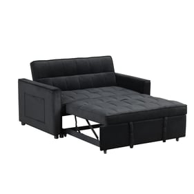 Lilola Home Maeve Black Convertible Sleeper Loveseat