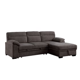 Lilola Home Kipling II Brown Sleeper Sectional Sofa with RAF Chaise