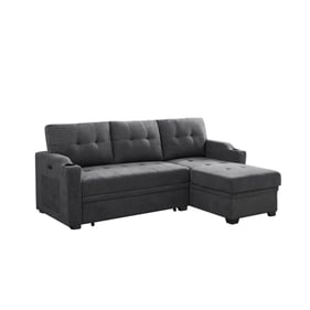 Lilola Home Mabel Dark Gray Woven Fabric Sleeper Sectional