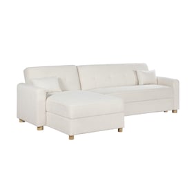 Lilola Home Thomas White Convertible Sleeper Sectional Sofa with Reversible...