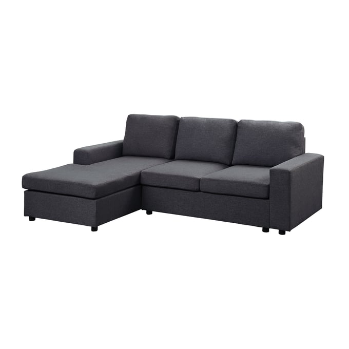 Lilola Home Newlyn Dark Gray Linen Reversible Sectional LILO-81801-1