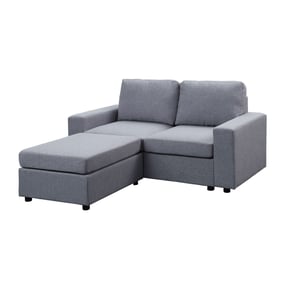 Lilola Home Shiloh Light Gray Loveseat with Ottoman