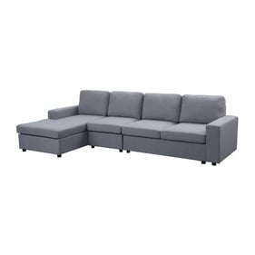 Lilola Home Bailey Light Gray Reversible Sectional Sofa Chaise