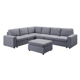 Lilola Home Casey Light Gray Sectional Sofa with Ottoman