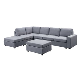 Lilola Home Cassia Light Gray Sectional with Ottoman