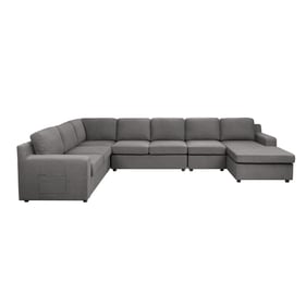 Lilola Home Waylon Gray 7 Seater U Shape RAF Sectional